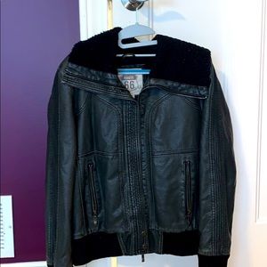 Black Sherpa Lined Route 66 Jacket